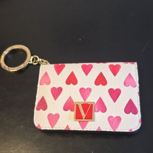 Victoria's Secret Heart Pattern Card Holder - Red and Pink